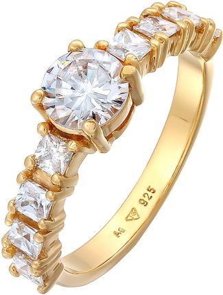 Elli Elli Pierścień Damski pierścionek zaręczynowy Elegancki z kryształami cyrkonii w srebrze 925 Sterling Silver Pierścionki