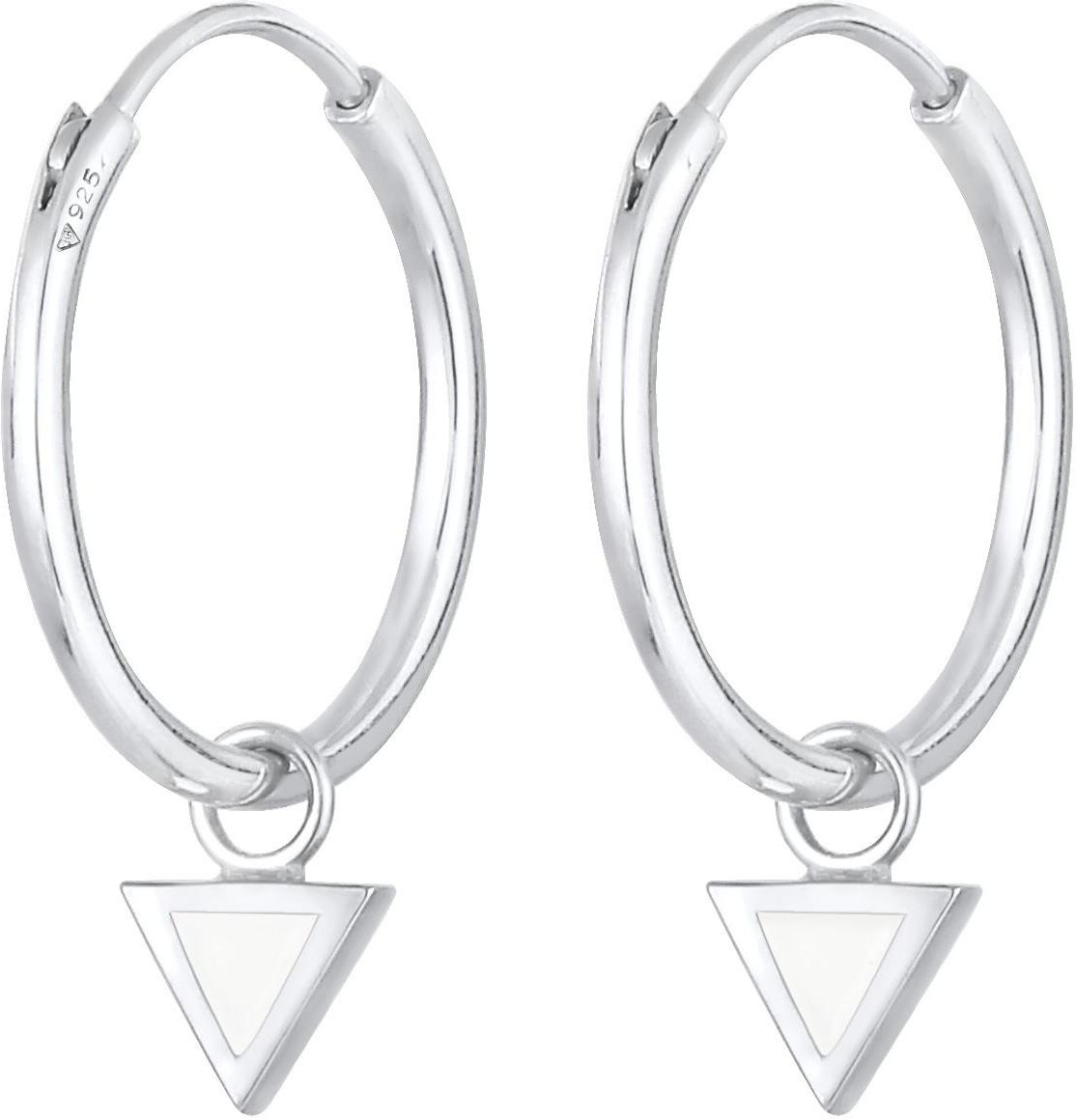 Elli Orecchini Donna Creole Bamboo Ottica Tendenza in Argento Sterling 925