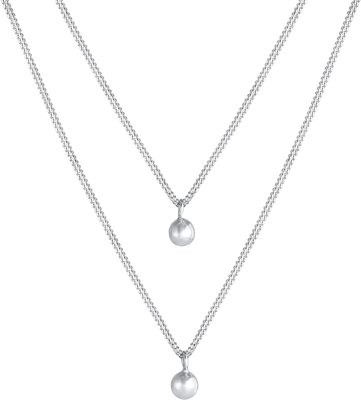 Elli - Halsketting - Dames Y-ketting cirkel plaat Geo Trend Boho in 925 Sterling