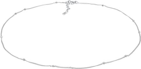 Elli Naszyjnik Damski Choker Łańcuszek Pancerka Kulka Basic Minimal Regulowany Srebro 925 Sterling Silver