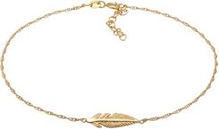 Elli Anklet Damska Bransoletka Na Kostkę Piórko Symbol Boho W Srebrze Próby 925 Sterling Silver Złoto