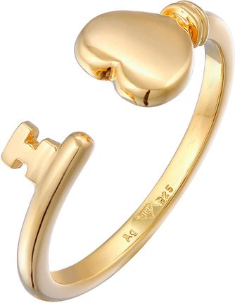 Elli Pierścień Damski Otwarty Serce Klucz Symbol Miłości W Srebrze Próby 925 Sterling Silver Złoto
