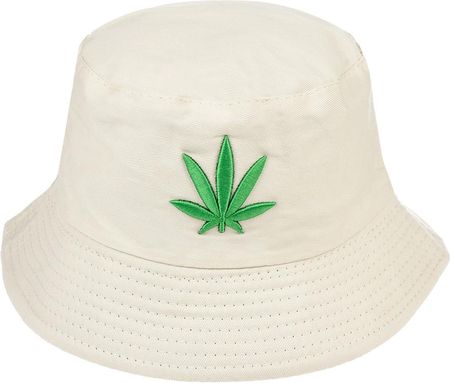 Beżowy kapelusz dwustronny bucket hat wędkarski modny kap-m1