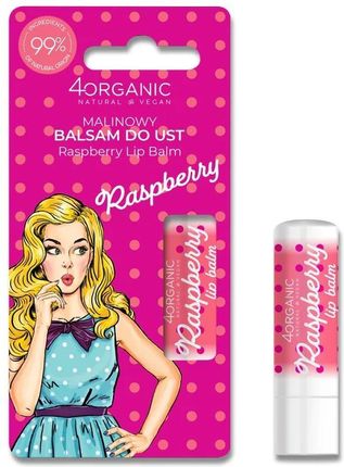 4Organic Pin-Up Girl Naturalny Balsam Do Ust Raspberry 5G 