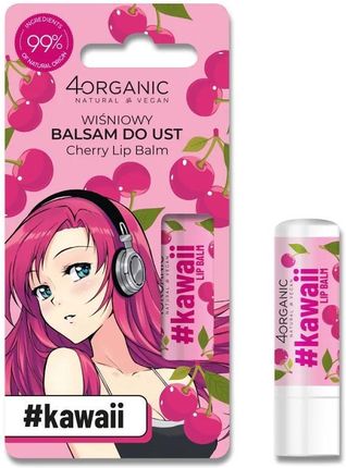 4Organic #Kawaii Naturalny Balsam Do Ust Cherry 5G