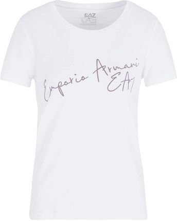 Damska Koszulka z krótkim rękawem Ea7 Emporio Armani Train Logo Series W Tee SS RN 3Rtt23Tjdzz1100 – Biały