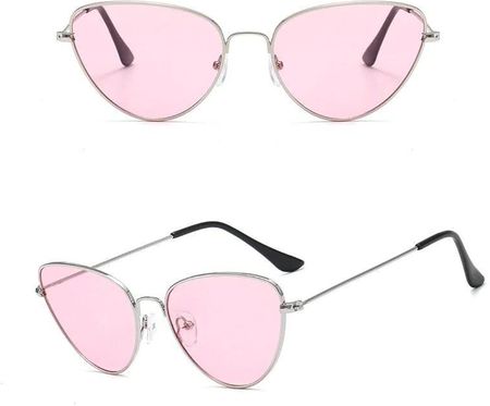 Damskie Różowe okulary przeciwsłoneczne kocie STEC-15