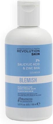 Revolution Skincare Blemish 2% Salicylic Acid & Zinc BHA Cleanser żel oczyszczający 150 ml