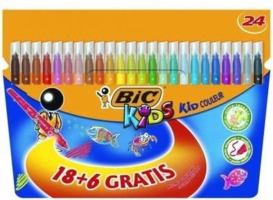 BIC Stylo bille 4 couleurs rétractables Fluo. Pointe Moyenne x3 (1,0 mm) pointe fluo (1,6 mm