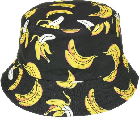 Kapelusz dwustronny bucket hat czapka nadruk banan czarny kap-m-23