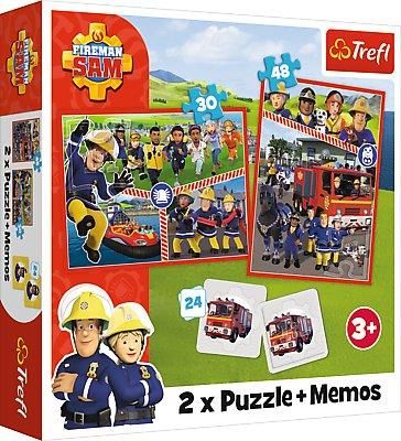 Trefl Puzzle 2W1 + Memos Drużyna Strażaka Sama 93334