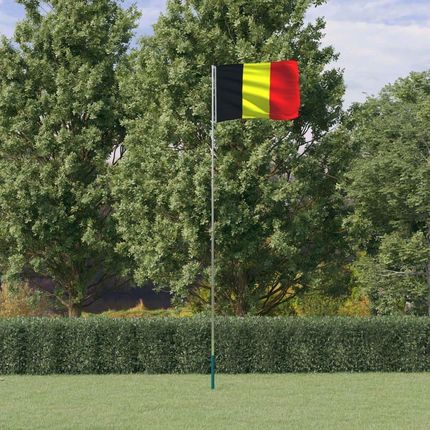 vidaXL Flaga Belgii Z Masztem 5 55 M Aluminium (3147117)