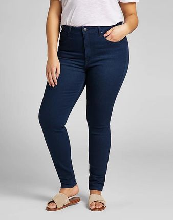 Damskie spodnie jeansowe LEE Super High Scarlett DARK EVITA L32GPVYY