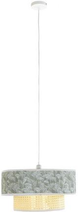 Dkd Home Decor Lampa Sufitowa Naturalny Czarny Poliester Biały Kolor Zielony 40 W 50 (46 X 46 25 Cm) (S3041875)