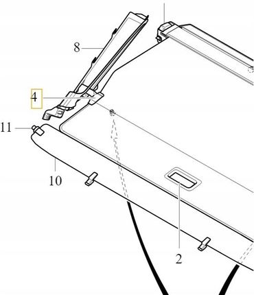 Volvo Xc60 Ii Prawy Zaczep Uchwyt Rolety Bagaznika