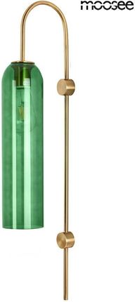 Oryginalna lampa ścienna / złota z zielonym kloszem