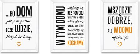 Iwall Studio Tryptyk Biała Rama Złoty Akcent 022 333
