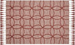 Beliani Dywan Bawełniany Wzór Geometryczny 140X200 Cm Czerwony Kirsehir 351220