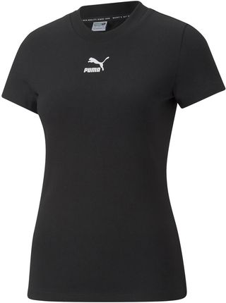 Damska Koszulka z krótkim rękawem Puma Classics Slim Tee 53561001 – Czarny