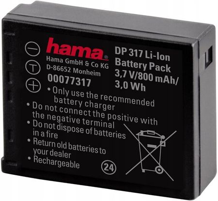 Hama Bateria do Panasonic Lumix CGA-S007 DMC-TZ3 TZ5 (77317)