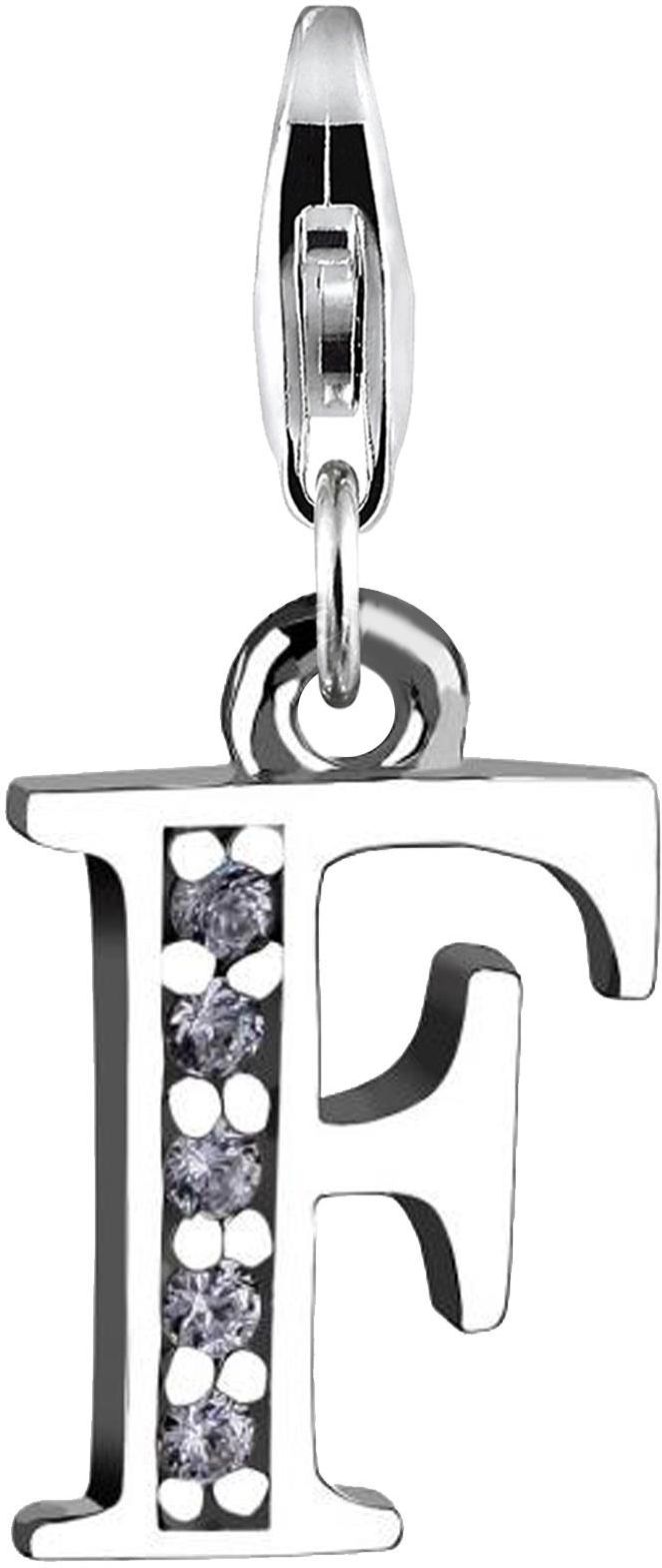 Nenalina Buchstabe D Charm - 925 Sterling Silber Anhänger Mit Karabiner | Für Bettelarmbänder & Ketten