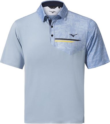 Męska koszulka golfowa niebieska Mizuno Quick Dry Hazard Bloc Polo light blue