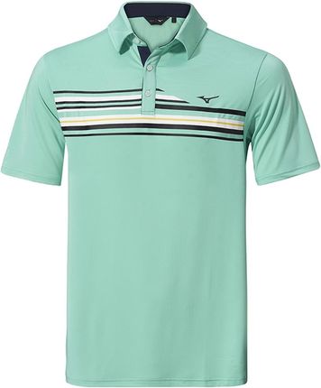 Męska koszulka golfowa polo Mizuno Quick Dry Elite Stripe mint