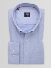 Zdjęcie Błękitna klasyczna koszula w delikatny wzór - Reda