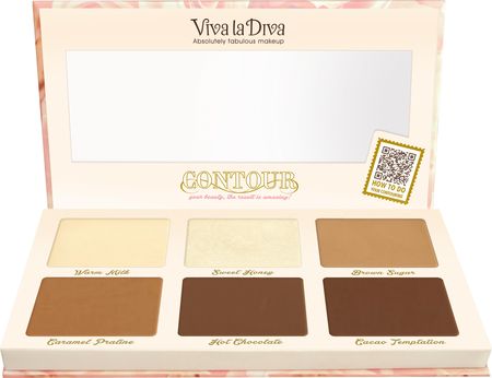 Viva la Diva paleta do konturowania twarzy Powder contour kit Medium/Dark 18 g