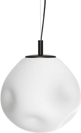 Kaspa Cloe M Lampa Wisząca 1 X 25W Led E27 Czarny, Klosz Biały Szkło Fi 30 Cm (11070102)