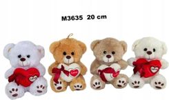 Zdjęcie Sun-day Maskotka Miś Z Sercem 4 Kolory 160904 - Kartuzy