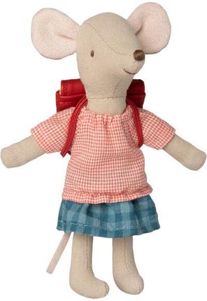 Maileg Myszka Tricycle Mouse Big Sister With Bag Red