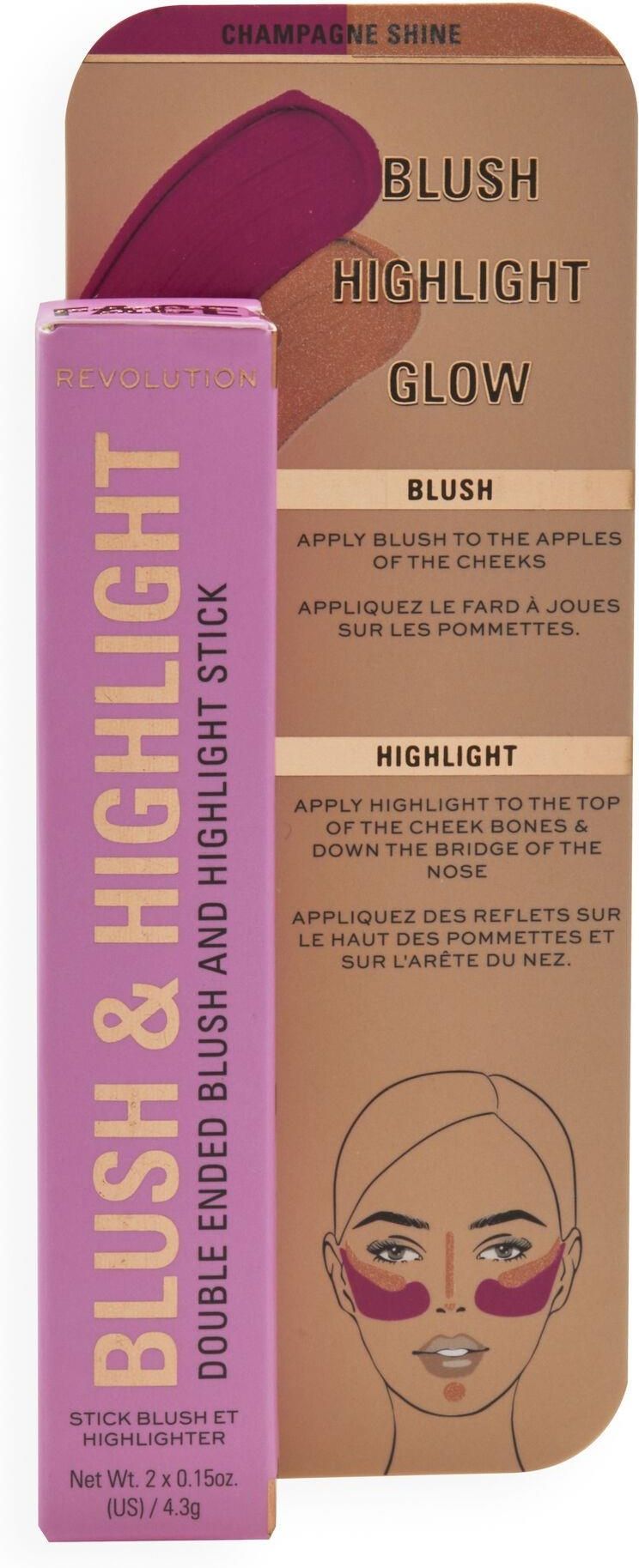 Revolution Blush & Highlight Stick Mauve Glow