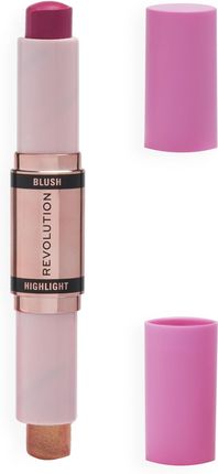 Makeup Revolution Blush &Amp; Highlight Stick Champagne Shine Róż I Rozświetlacz W Sztyfcie  4.3G  Róż 