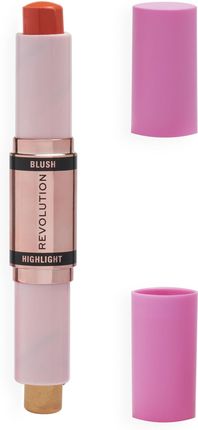 Makeup Revolution Blush &Amp; Highlight Stick Coral Dew Róż I Rozświetlacz W Sztyfcie  4.3G  Róż 