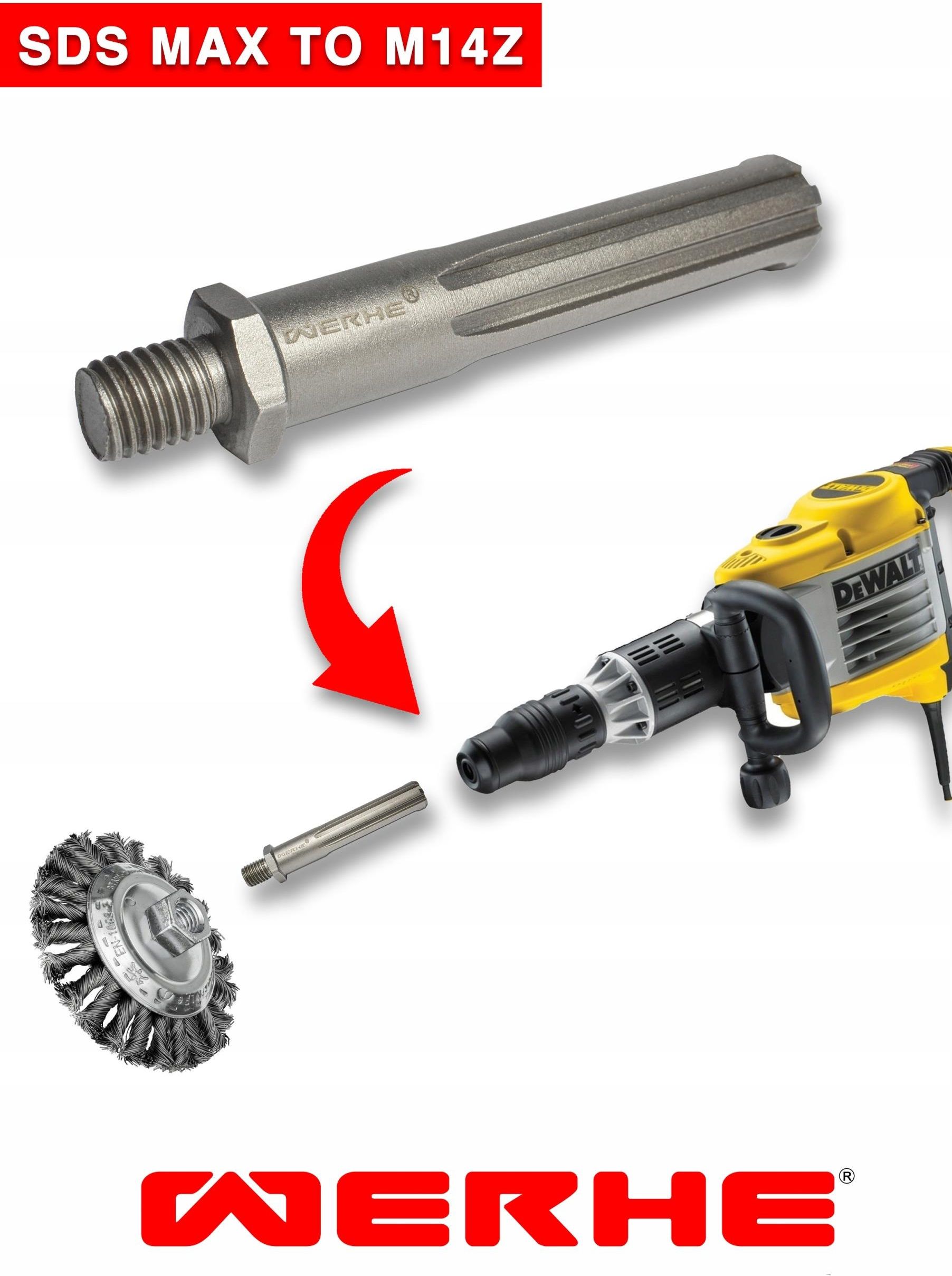 WERHE ® Adapter SDS Max naar SDS Max houderaansluiting - robuust en stabiel, gemaakt van staal - geschikt voor boorverlengstukken, boorhamers en gereedschappen met SDS Max houder