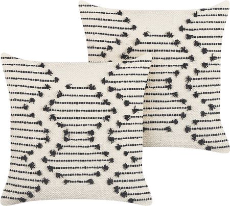 Beliani Dwie Poduszki Poduchy Dekoracyjne Bawełniane 45X Cm Beżowe Myrtus 353291