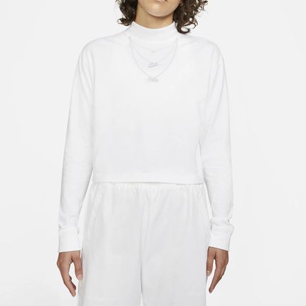 Damska Koszulka z długim rękawem Nike W Nsw Tee LS Mock LX Dm2792-100 – Biały