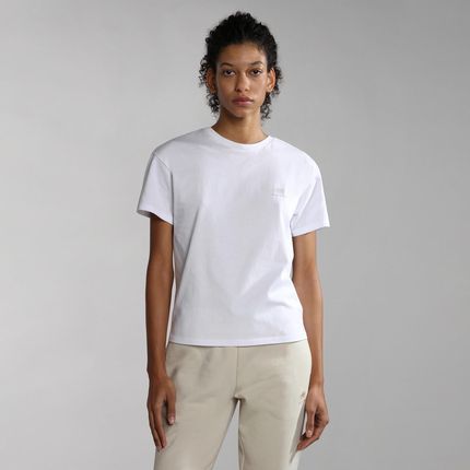Damska Koszulka z krótkim rękawem Napapijri S-Nina 002 Bright White Np0A4H870021 – Biały