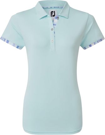Damska golfowa koszulka polo błękitna Footjoy Watercolour Trim Pique Ladies sky