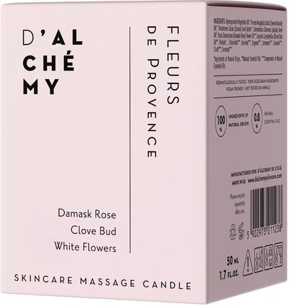 Dalchemy Skincare Massage Candle Fleurs De Provence Świeca Do Masażu I Pielęgnacji Skóry Kwiat Prowancji 50 ml