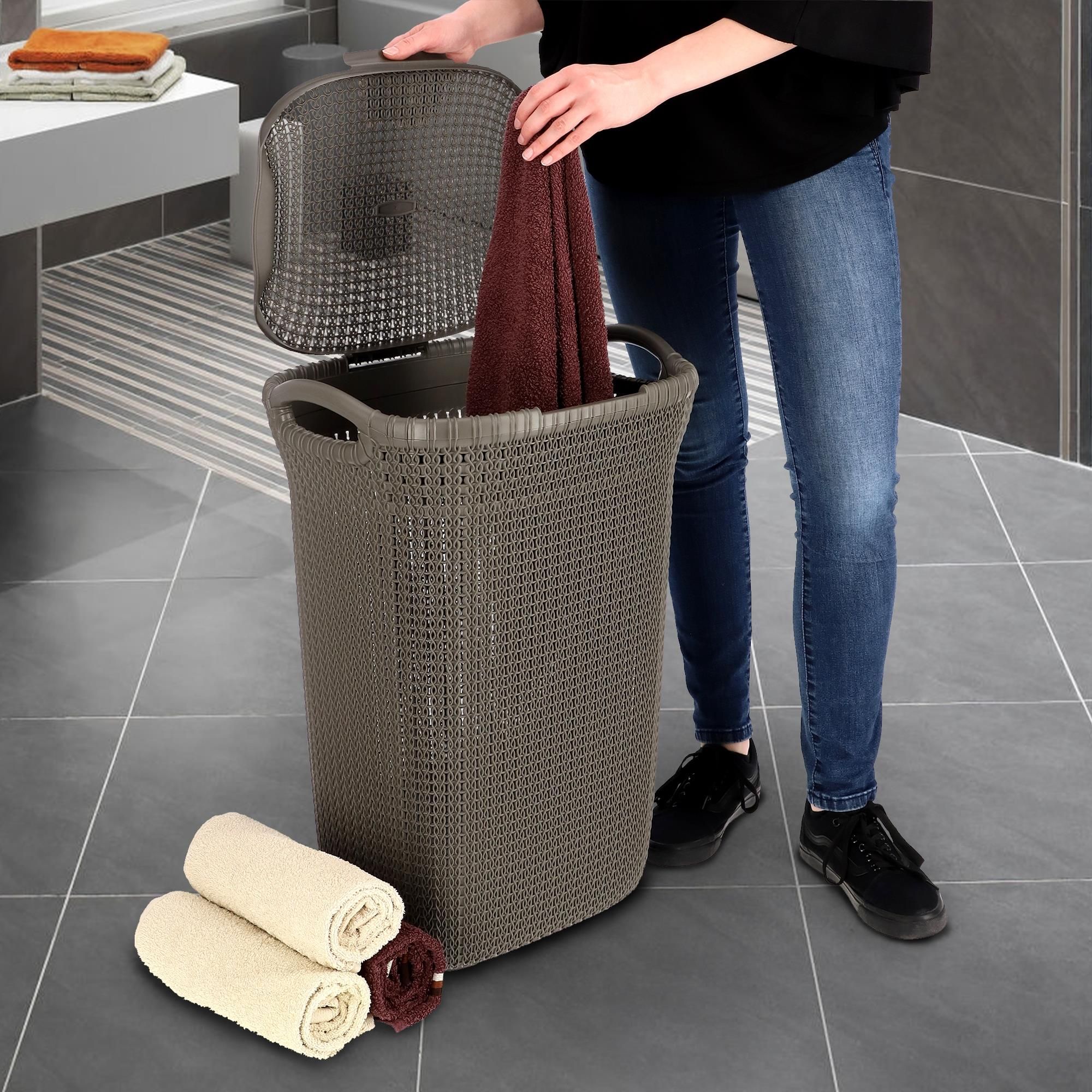 Curver Kosz Z Pokrywą Knit 57L Brązowy (96371) - Opinie i atrakcyjne ...