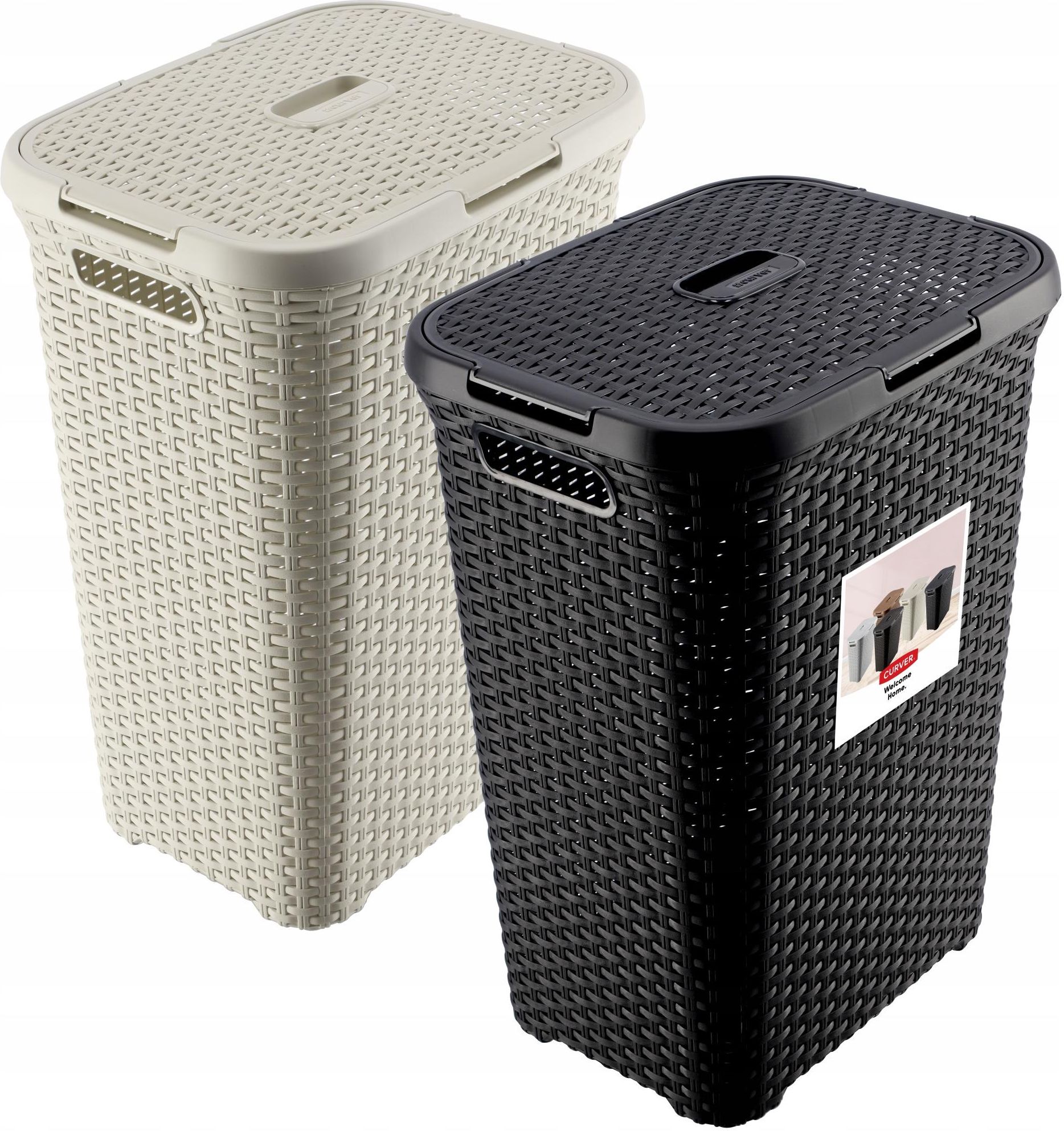 Curver Kosze Z Pokrywą Natural Style 60L Mix Kolorów 2szt. (26670 ...