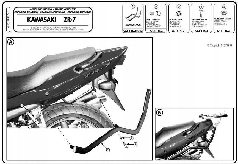 Akcesoria Motocyklowe Kappa Stela Kufra Centralnego Kawasaki Zr Zr S Opinie I Ceny Na Ceneo Pl