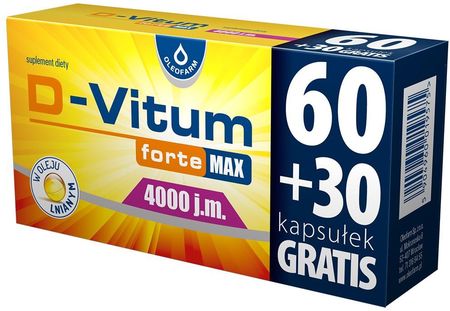 D-Vitum forte Max 4000 j.m., 90 kapsułek (60 + 30)