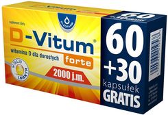 Zdjęcie D-Vitum forte 2000 j.m., 90 kapsułek (60 + 30) - Chojnice