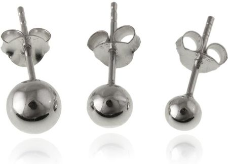 Falana Kolczyki srebrne 3 kulki na jedno ucho k3391 - 1,1g.