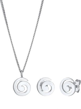 Elli Zestaw biżuterii Damski wisiorek i wkrętki spirala Basic w srebrze 925 Sterling Silver Zestawy