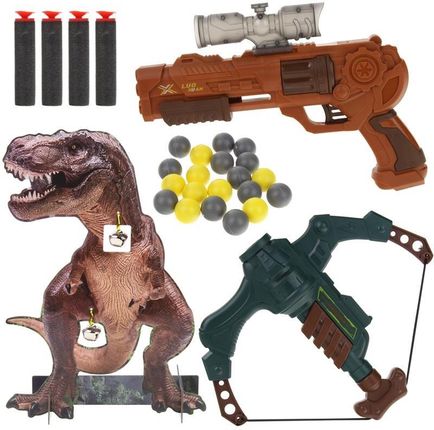 Broń Pistolet na Kulki Kusza Tarcza Dinozaur T-Rex