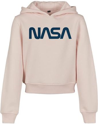 NASA dziecięca bluza z kapturem, cropped, różowa - Rozmiar:122/128